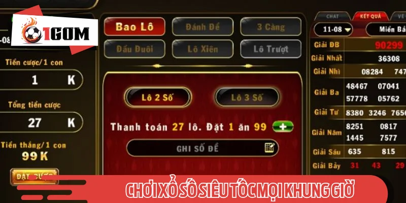 Chơi xổ số siêu tốc mọi khung giờ