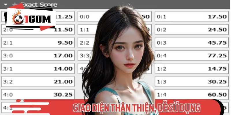 Giao diện là điểm cộng lớn nhất khi nói đến trang web cá cược 1GOM